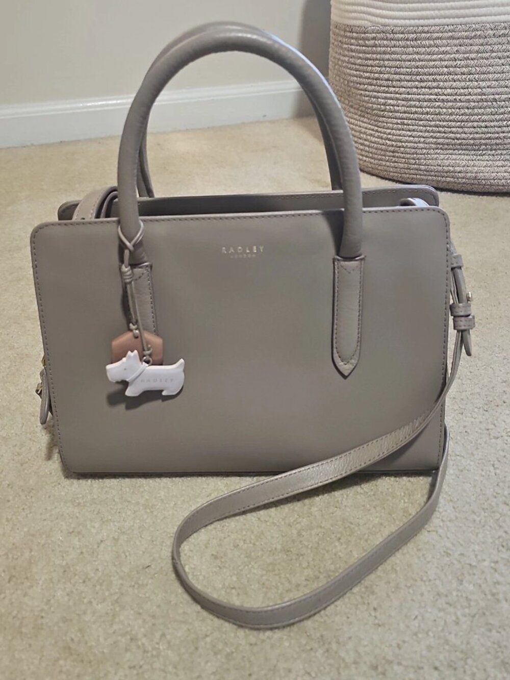 Radley London Liverpool Street Taupe/Mink Beige Smooth Leather Satchel